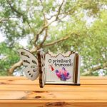 Cutie Mini Aranjamente Florale, Lemn, Fluture, 1 Martie, 10x10x5 cm, CAUV073 - imagine 5