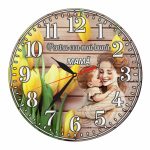 Ceas personalizat pentru mama, Lemn, 40x40cm, CSMUV005