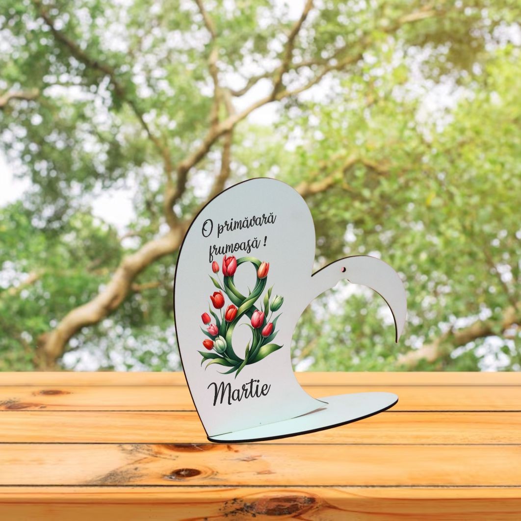 SPG006.... Suport Glob Floral tip Inima, Martie, Lemn, 20x19cm, SPGUV006 - imagine 5