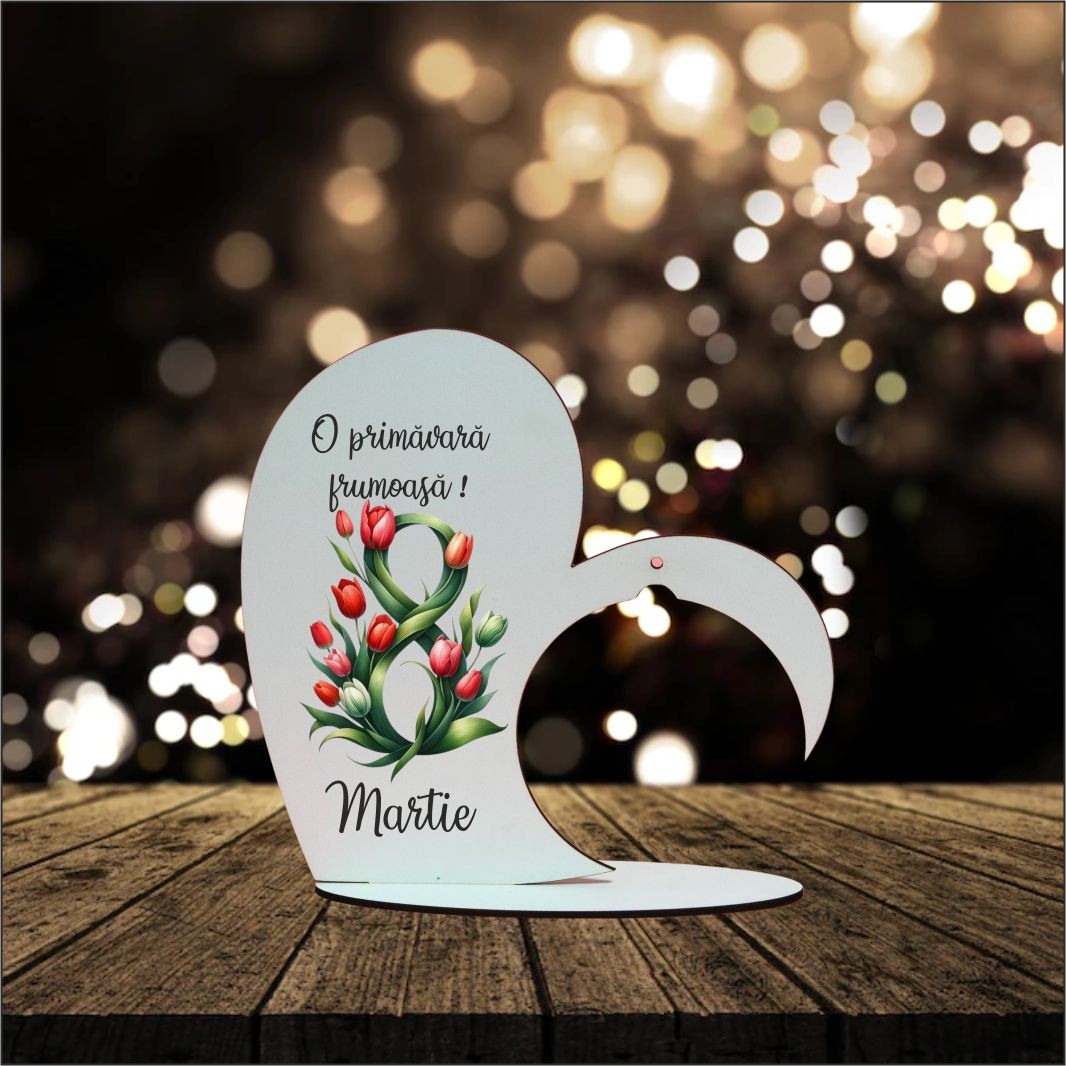 SPG006... Suport Glob Floral tip Inima, Martie, Lemn, 20x19cm, SPGUV006 - imagine 4