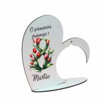 Suport Glob Floral tip Inima, Martie, Lemn, 20x19cm, SPGUV006 - imagine 2