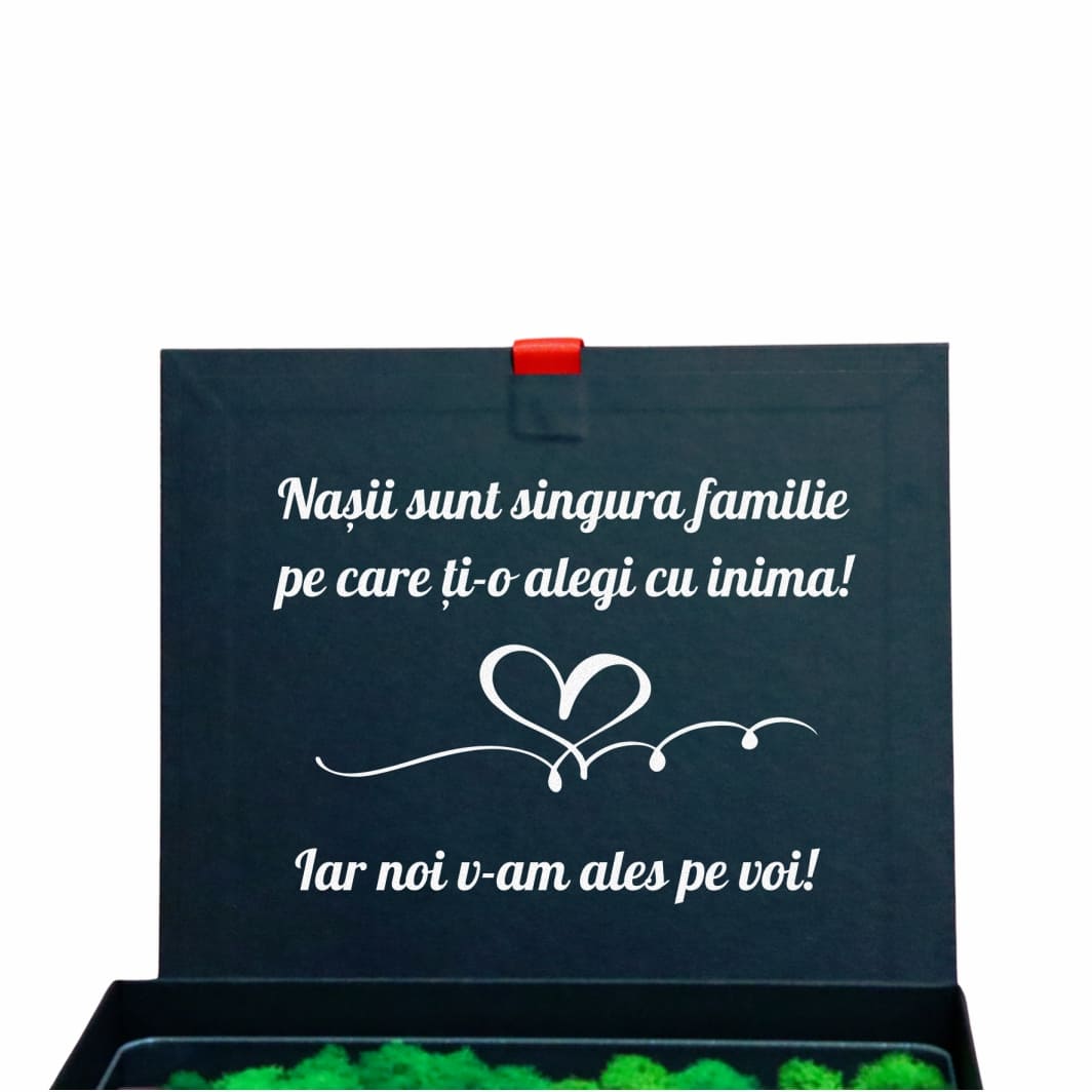 CLNUV001..(1) Cutie Cadou Cerere Nasi, Licheni, Verde, 23x23 cm, CLNUV003 - imagine 4