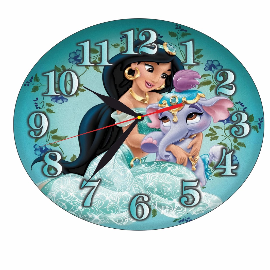CSDUV001. Ceas Disney cu Jasmine si elefantul ei, Aladdin, Lemn, CSDUV001 - imagine 4
