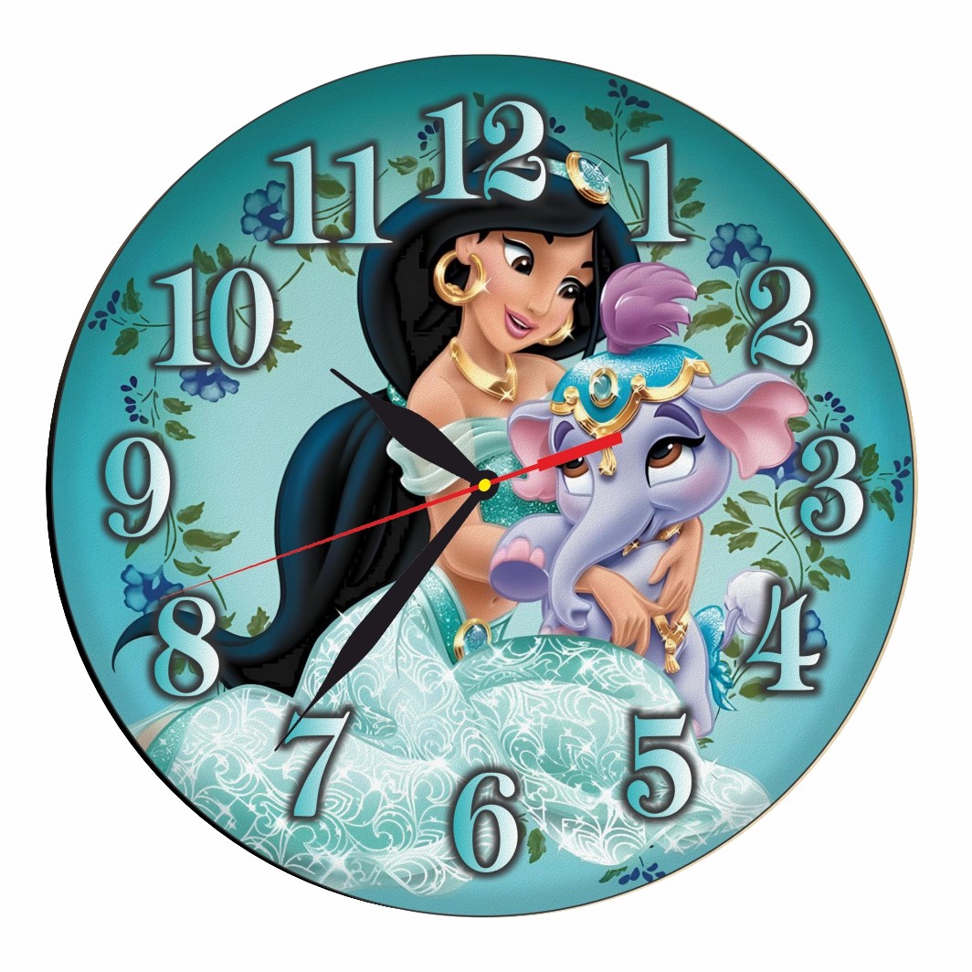 CSDUV001 Ceas Disney cu Jasmine si elefantul ei, Aladdin, Lemn, CSDUV001 - imagine 1