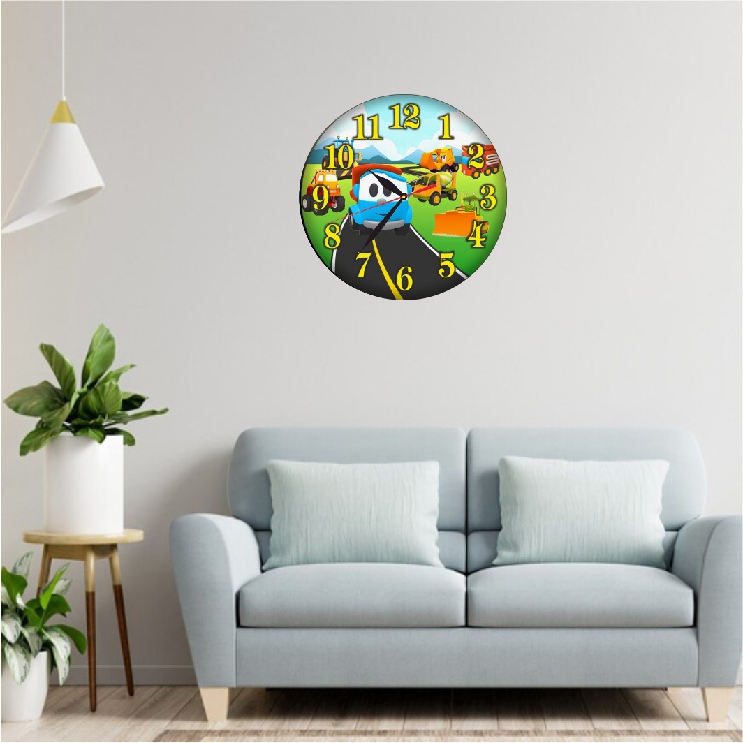 CSDUV025.. Ceas Disney, Camionul Leo, Lemn, CSDUV025 - imagine 2