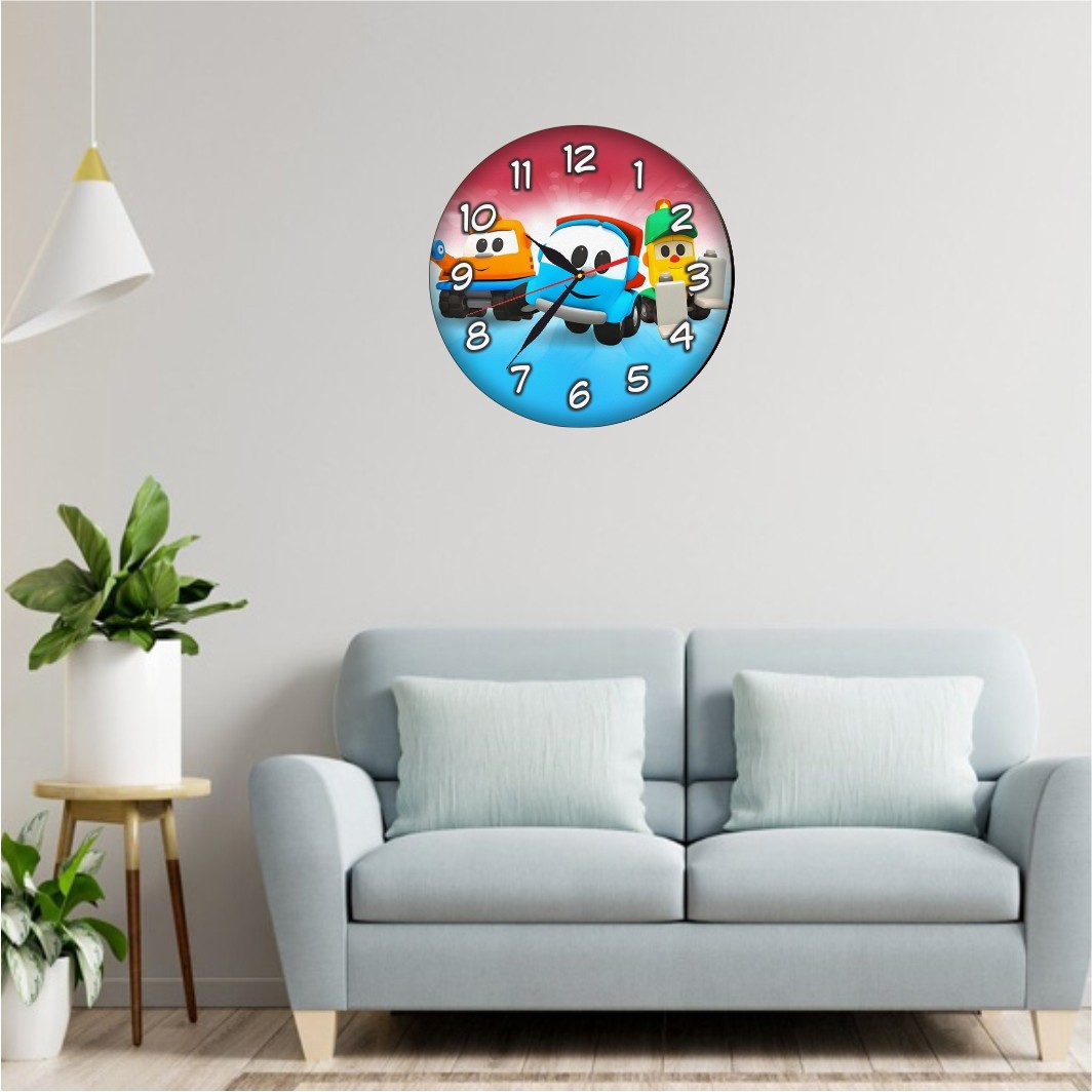 CSDUV026.. Ceas Disney, Camionul Leo, Lemn, CSDUV026 - imagine 2