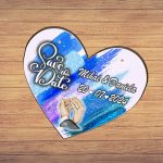 Pancarta Save The Date, Nunta, Albastru, Inima, 30x28cm, PSDUV001 - imagine 5