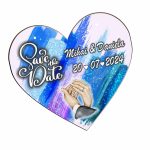 Pancarta Save The Date, Nunta, Albastru, Inima, 30x28cm, PSDUV001 - imagine 4