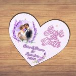 Pancarta Save The Date, Nunta, Mov, Inima, 30x28cm, PSDUV006 - imagine 5