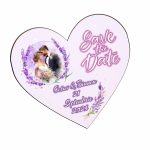 Pancarta Save The Date, Nunta, Mov, Inima, 30x28cm, PSDUV006 - imagine 4