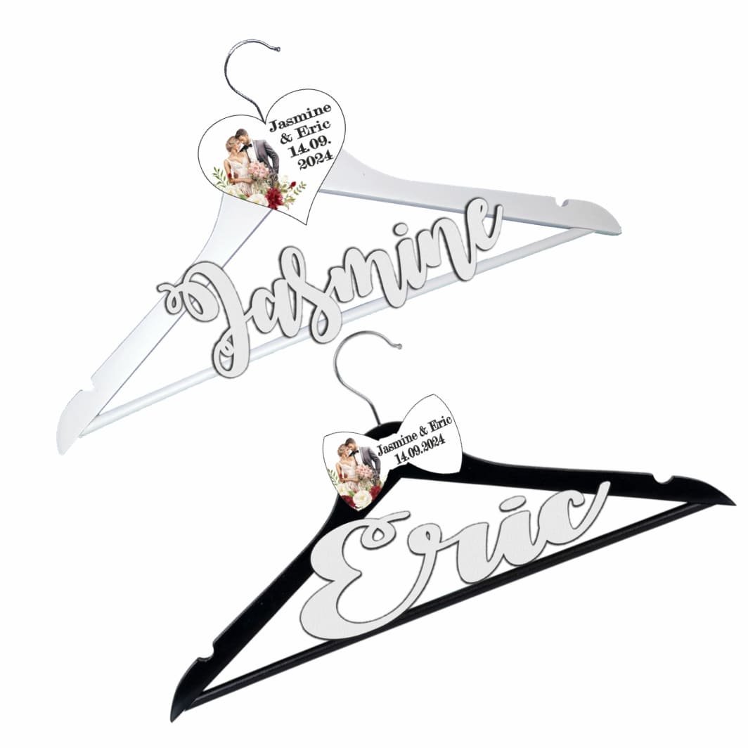 UNUV001. Set Umerase Personalizate, Nunta, Alb Negru, UNUV001 - imagine 2