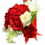 Set Lumanari Nunta, Personalizate, Mire Mireasa, 2 Bucati, Rosu, 35 cm, LN012 - imagine 4