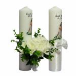 Set Lumanari Nunta, Personalizate, Mire Mireasa, 2 Bucati, Alb, 35 cm, LN016 - imagine 2