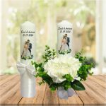 Set Lumanari Nunta, Personalizate, Mire Mireasa, 2 Bucati, Alb, 35 cm, LN016 - imagine 3