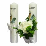 Set Lumanari Nunta, Personalizate, Mire Mireasa, 2 Bucati, Alb, 35 cm, LN023 - imagine 2