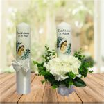 Set Lumanari Nunta, Personalizate, Mire Mireasa, 2 Bucati, Alb, 35 cm, LN023 - imagine 5