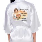 Halat mireasa, Personalizat, Nunta, Alb, Satin, HNM002 - imagine 3