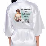 Halat mireasa, Personalizat, Nunta, Alb, Satin, HNM005 - imagine 3