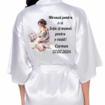 Halat mireasa, Personalizat, Nunta, Alb, Satin, HNM009 - imagine 3