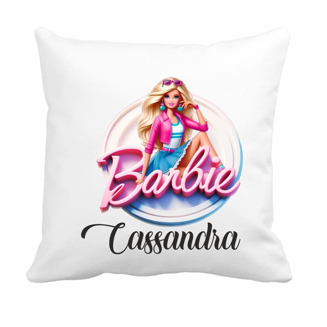 PGR013 Perna personalizata cu nume, Gradinita, Barbie, 40x40 cm, PGR013 - imagine 1