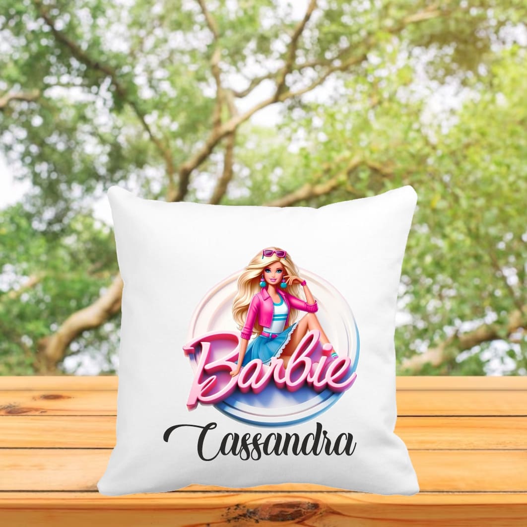 PGR013. Perna personalizata cu nume, Gradinita, Barbie, 40x40 cm, PGR013 - imagine 3