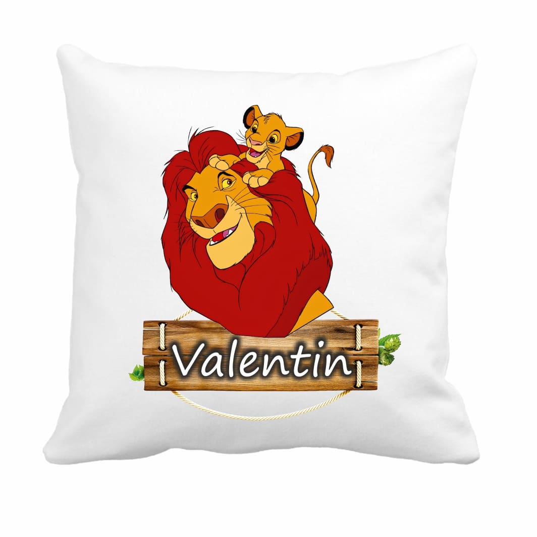PGR033 Perna personalizata cu nume, Gradinita, Lion King, 40x40 cm, PGR033 - imagine 1