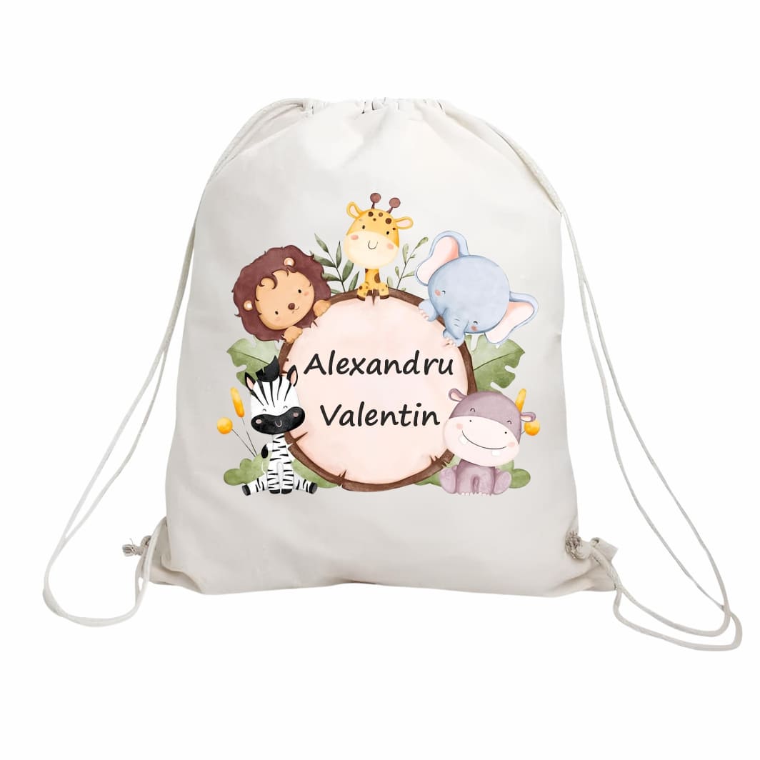 RGR024 Rucsac personalizat cu nume, Gradinita, Safari, 43x34 cm, RGR024 - imagine 1