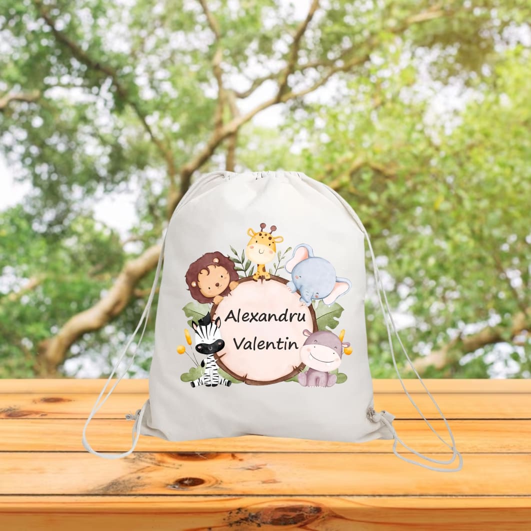 RGR024. Rucsac personalizat cu nume, Gradinita, Safari, 43x34 cm, RGR024 - imagine 3
