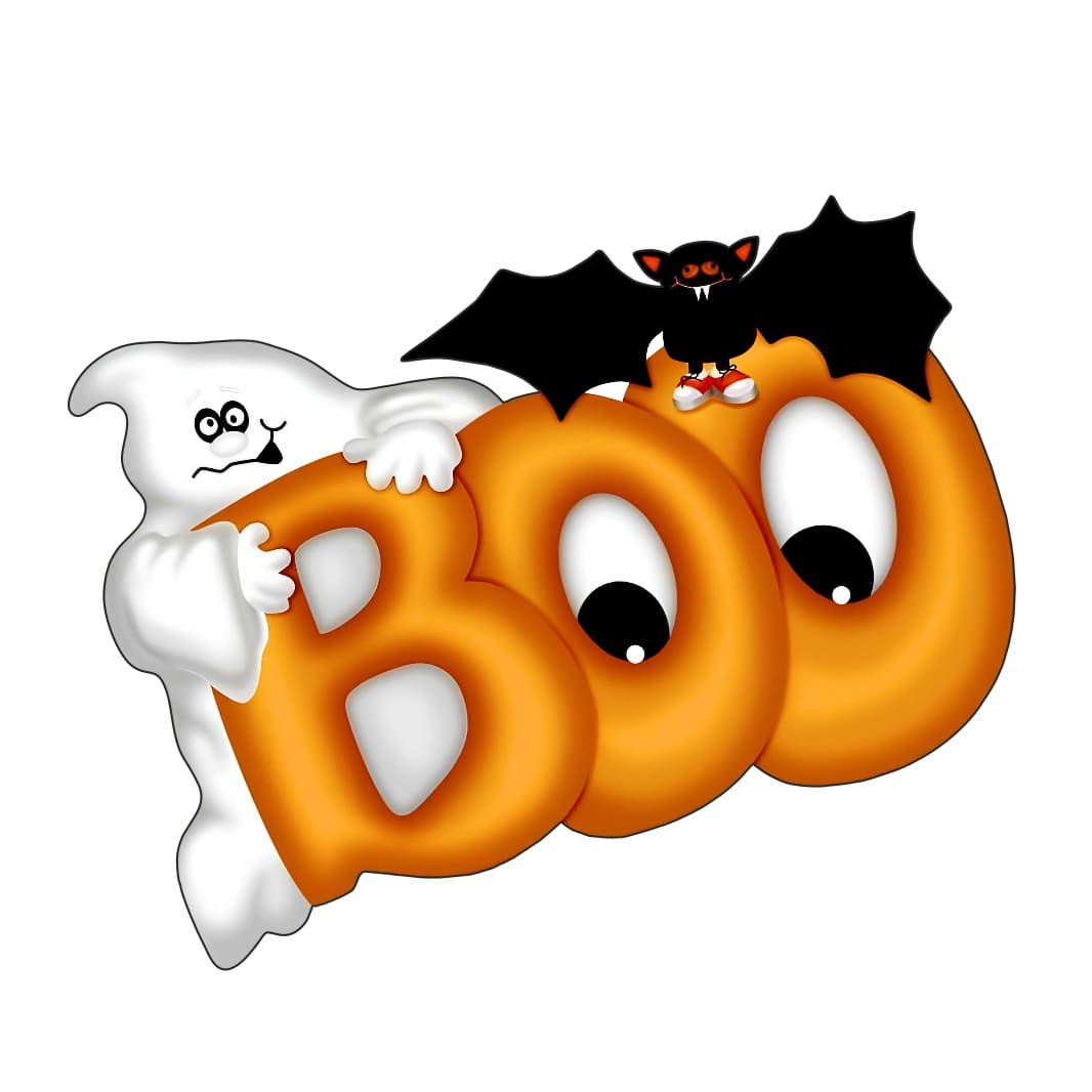 DH090 Decoratiune de Halloween, Boo, Portocaliu, 30x20 cm, DH090 - imagine 1