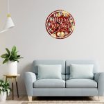 Ceas Craciun , Lemn, 40cm, Multicolor, CCRUV009 - imagine 2