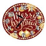 Ceas Craciun , Lemn, 40cm, Multicolor, CCRUV009 - imagine 4