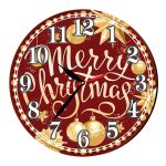 Ceas Craciun , Lemn, 40cm, Multicolor, CCRUV009 - imagine 5