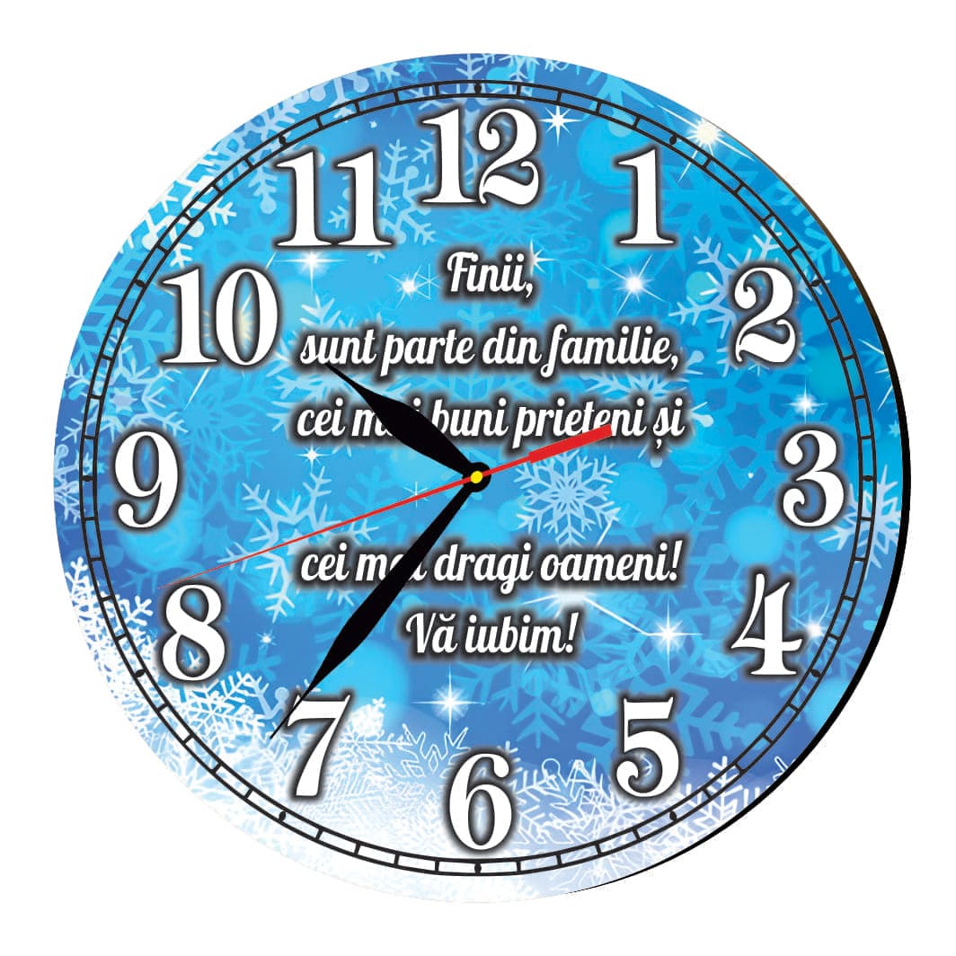 CCRUV026 Ceas Craciun, Fini, Lemn, 40cm, Multicolor, CCRUV026 - imagine 1