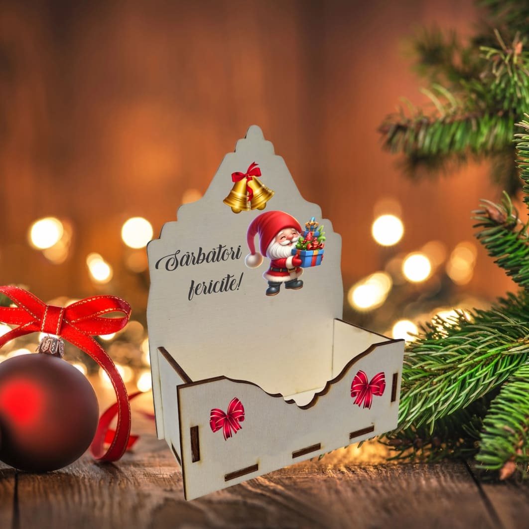 CCUV001... Cutii lemn aranjamente florale Craciun, Multicolor, CCUV001 - imagine 4