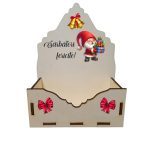 Cutii lemn aranjamente florale Craciun, Multicolor, CCUV001