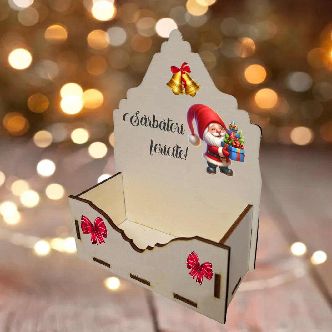 CCUV001. Cutii lemn aranjamente florale Craciun, Multicolor, CCUV001 - imagine 2