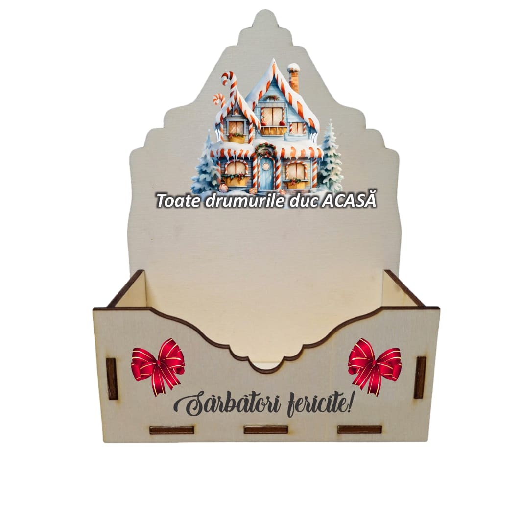 CCUV004 Cutii lemn aranjamente florale Craciun, Multicolor, CCUV004 - imagine 1