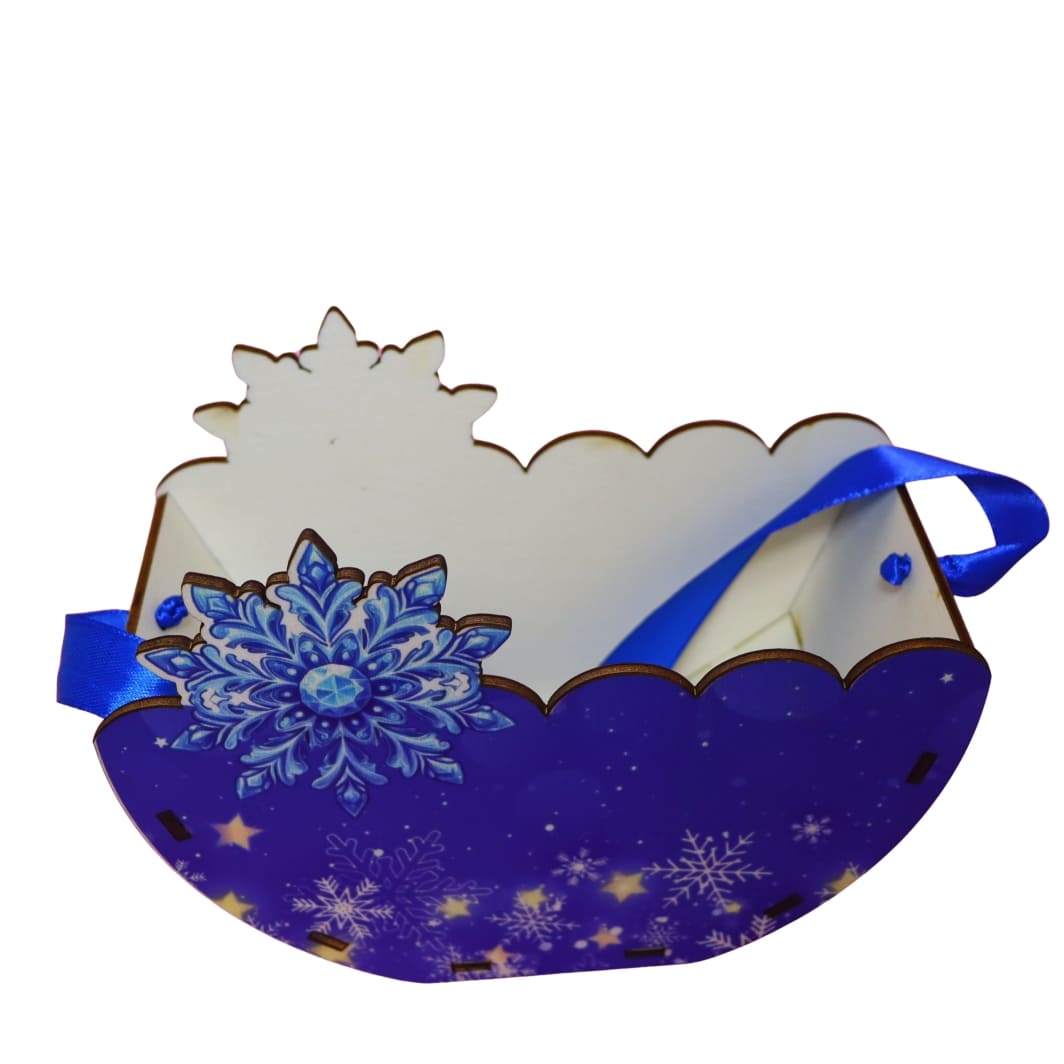 CCUV013... Cutie lemn aranjamente florale Craciun, Multicolor, 20x10x14 cm, CCUV013 - imagine 5