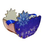 Cutie lemn aranjamente florale Craciun, Multicolor, 20x10x14 cm, CCUV013 - imagine 2