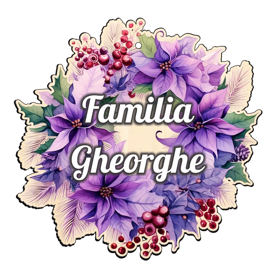 CUUV001 Coronita usa, Craciun, Personalizata, Multicolor, 35x34 cm, CUUV001 - imagine 1