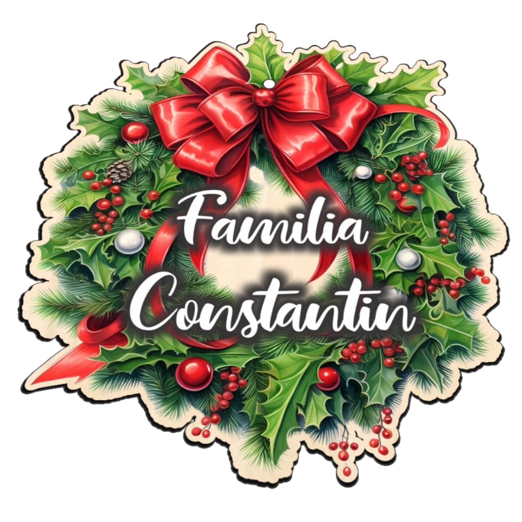 CUUV006.. Coronita usa, Craciun, Personalizata, Multicolor, 35x33 cm, CUUV006 - imagine 3