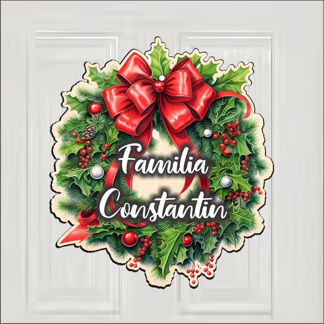 CUUV006. Coronita usa, Craciun, Personalizata, Multicolor, 35x33 cm, CUUV006 - imagine 2