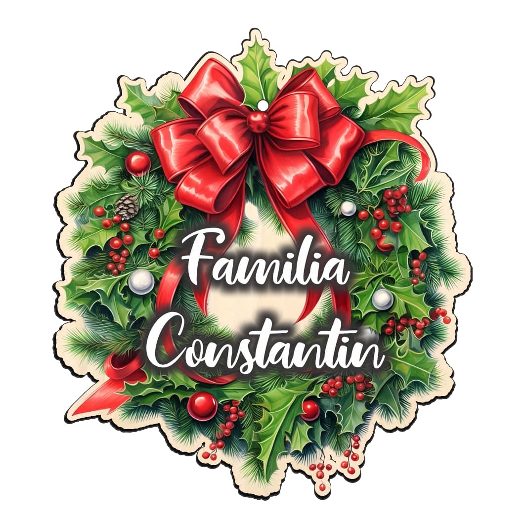 CUUV006 Coronita usa, Craciun, Personalizata, Multicolor, 35x33 cm, CUUV006 - imagine 1