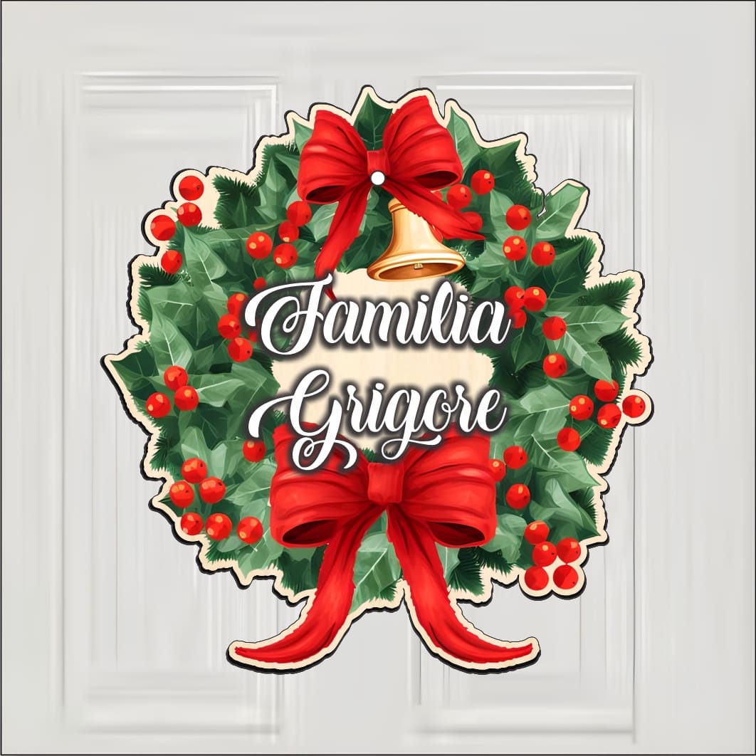 CUUV007. Coronita usa, Craciun, Personalizata, Multicolor, 35x34 cm, CUUV007 - imagine 2