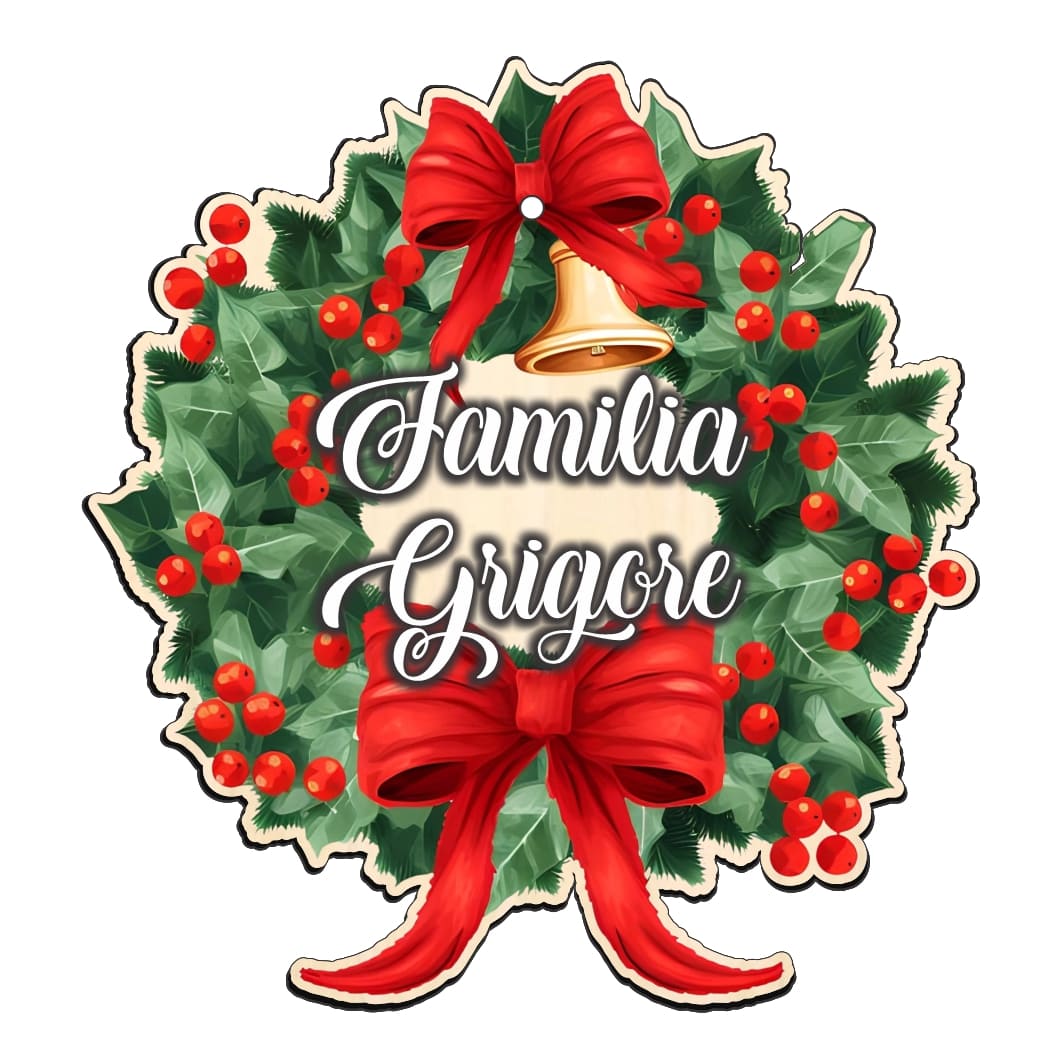 CUUV007 Coronita usa, Craciun, Personalizata, Multicolor, 35x34 cm, CUUV007 - imagine 1