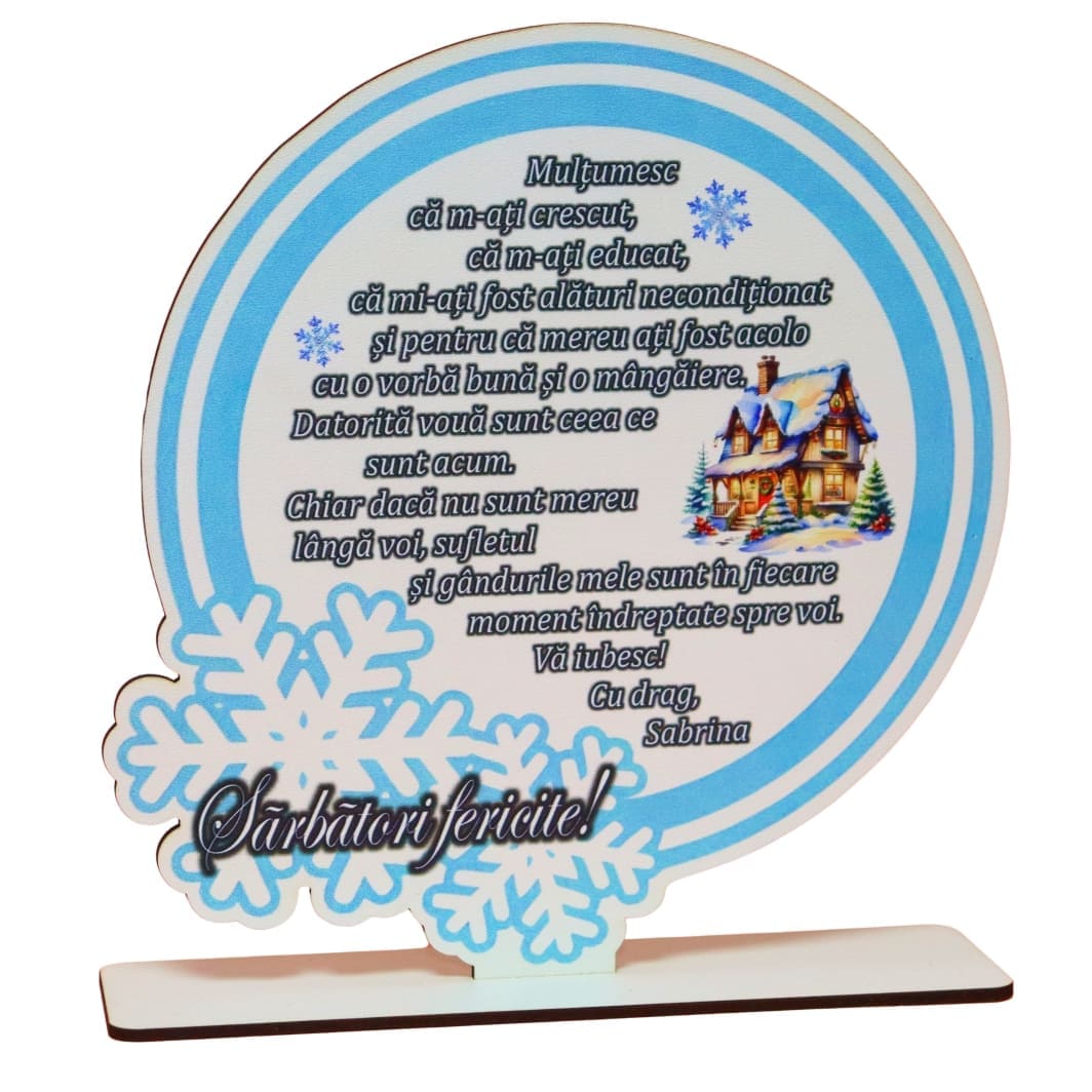 DCCRUV004 Decoratiune de Craciun, Parinti, Lemn, 19x19 cm, DDCCRUV004 - imagine 1