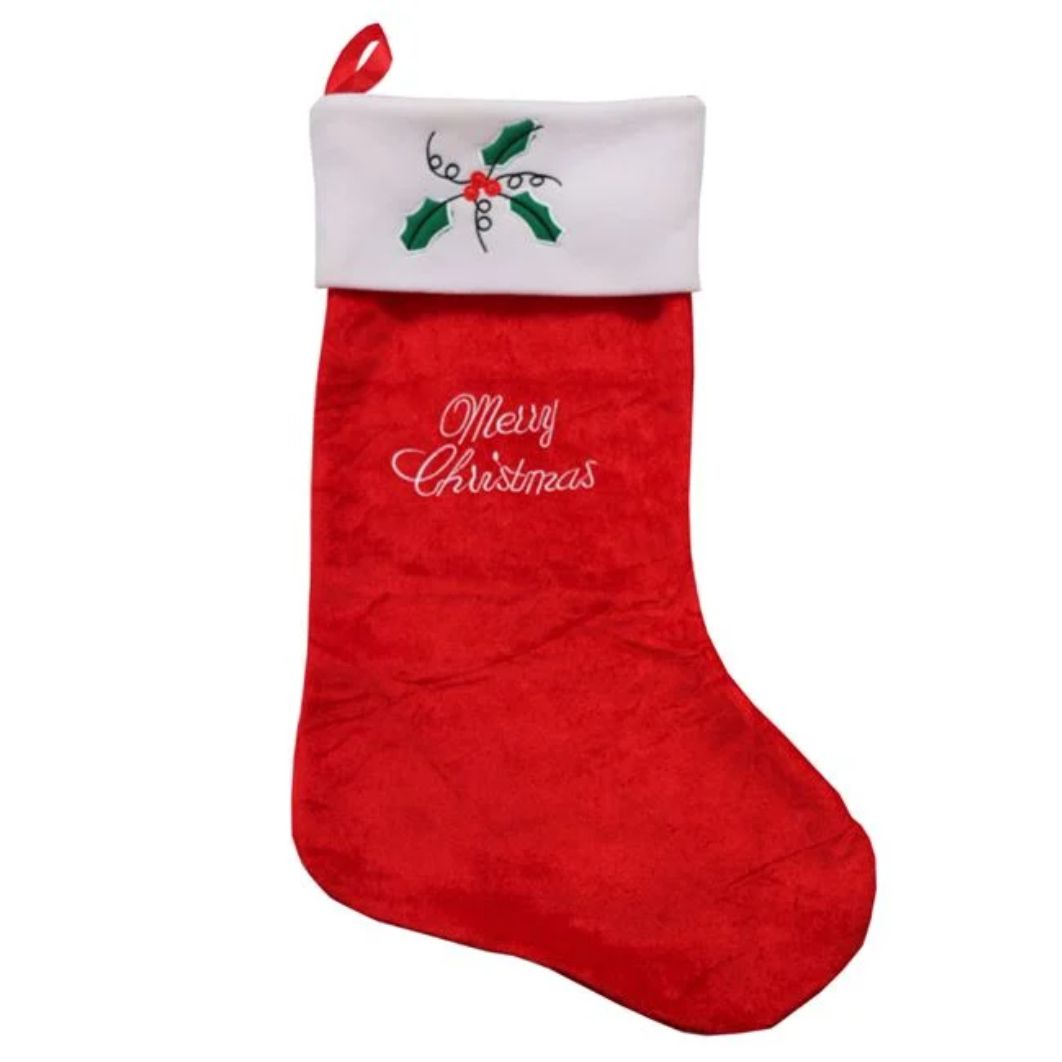 DCJ320 Decoratiune de Craciun, Cizmulita, Catifelata, Rosu, 71x43cm, DCJ320 - imagine 1