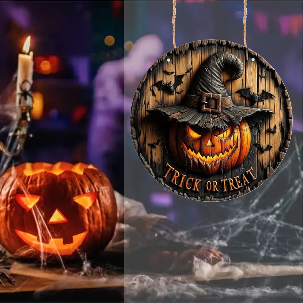 DH104... Decoratiune de Halloween, Happy Halloween, Multicolor, 40x40 cm, DH104 - imagine 4