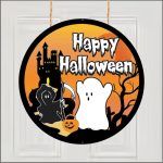 Decoratiune de Halloween, Happy Halloween, Multicolor, 40x40 cm, DH109 - imagine 3