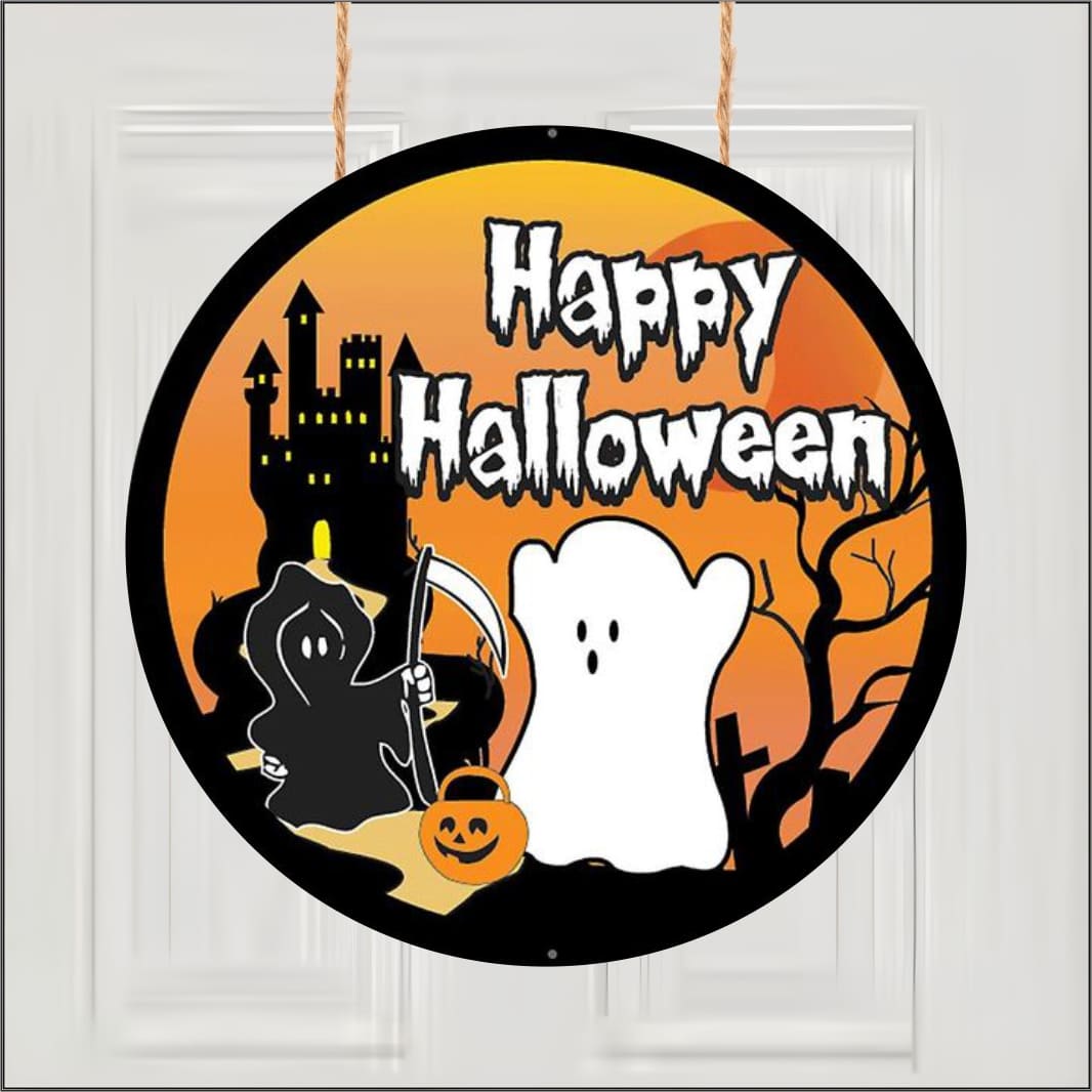 DH109.. Decoratiune de Halloween, Happy Halloween, Multicolor, 40x40 cm, DH109 - imagine 3